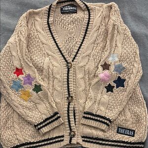 Beige Cable Knit Cardigan